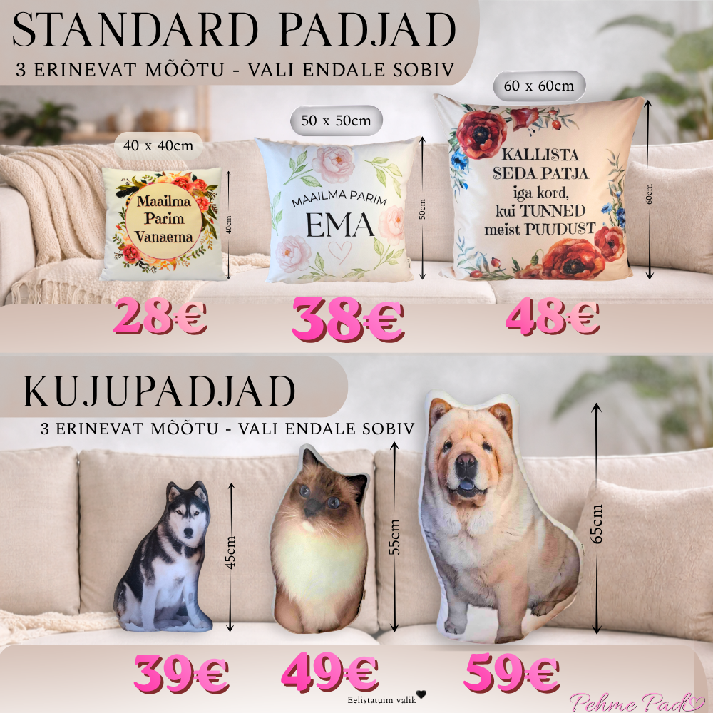 standard kujupadjad _UUED HINNAD_MÕÕDUD